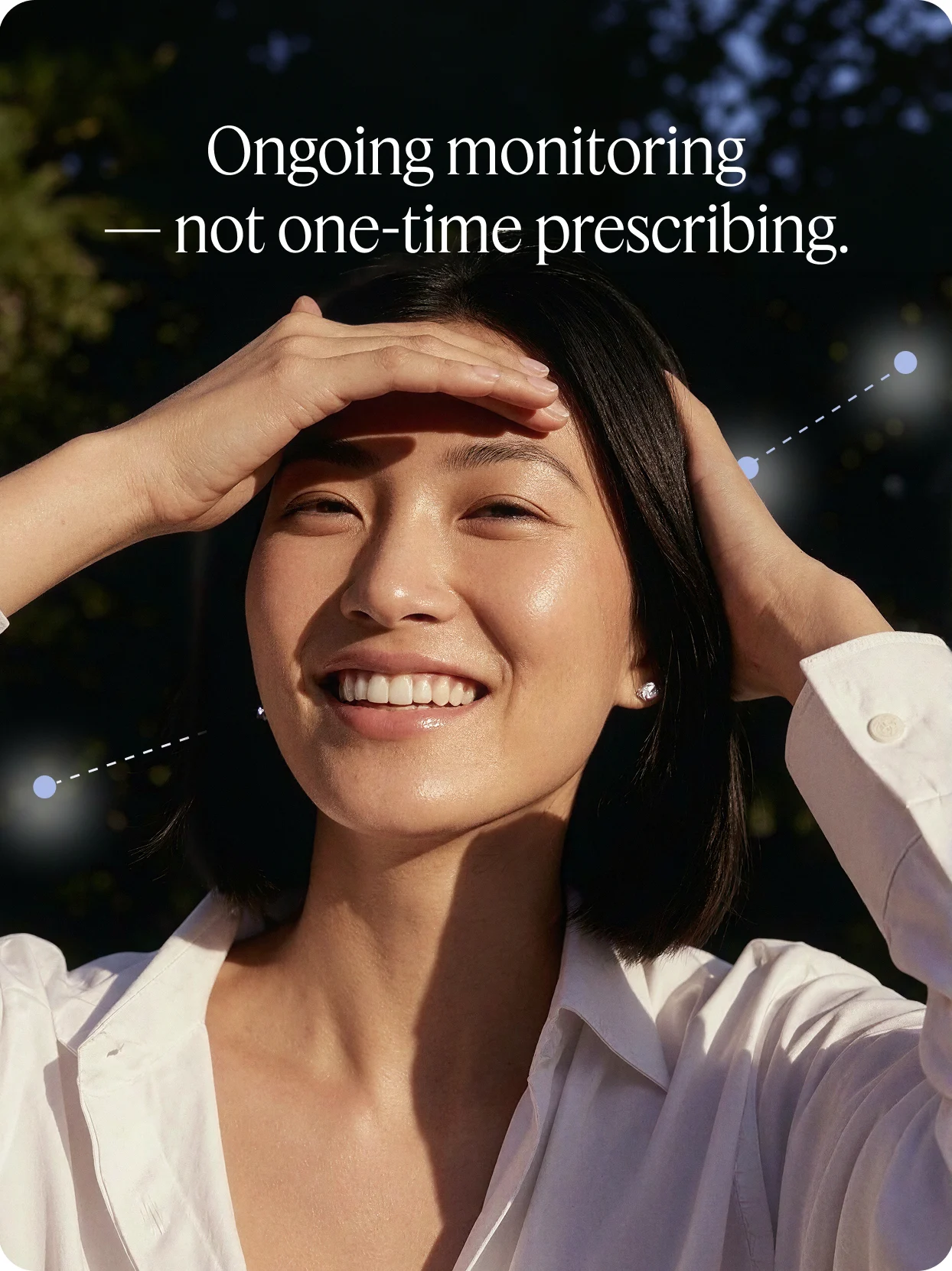 Smiling woman with improved energy, mood, and sleep