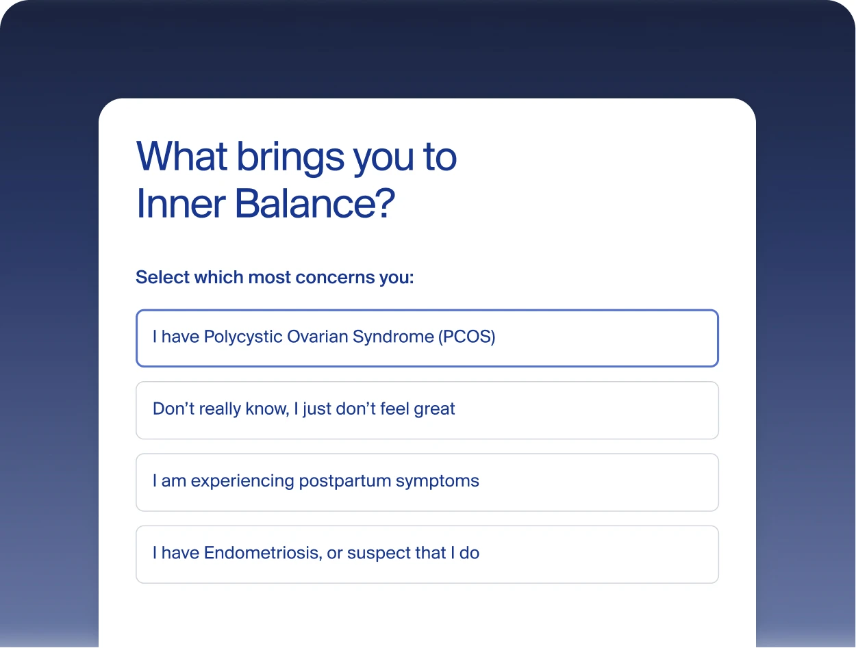 Inner Balance health quiz on a phone